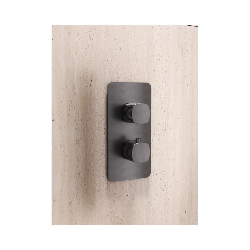 Conjunto ducha termostático empotrado Sassari black gun metal Imex