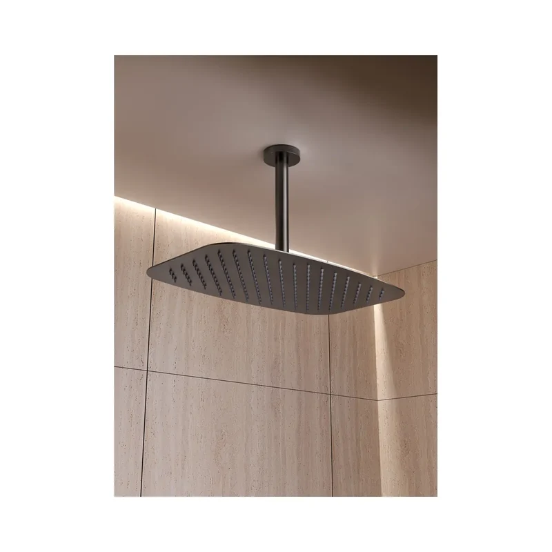 Conjunto ducha termostático empotrado Sassari black gun metal Imex