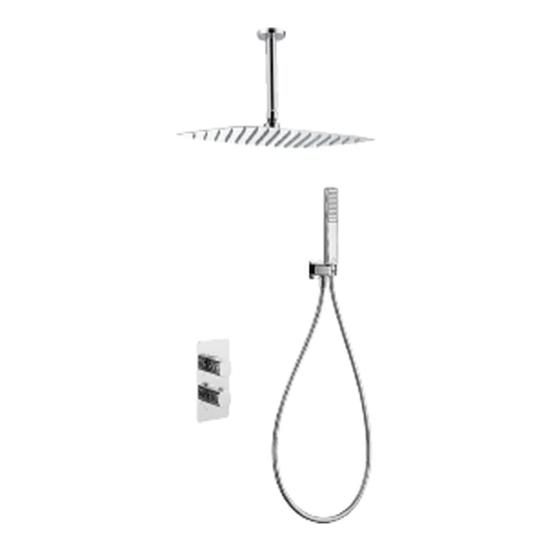 Conjunto ducha termostático empotrado Sassari cromo Imex