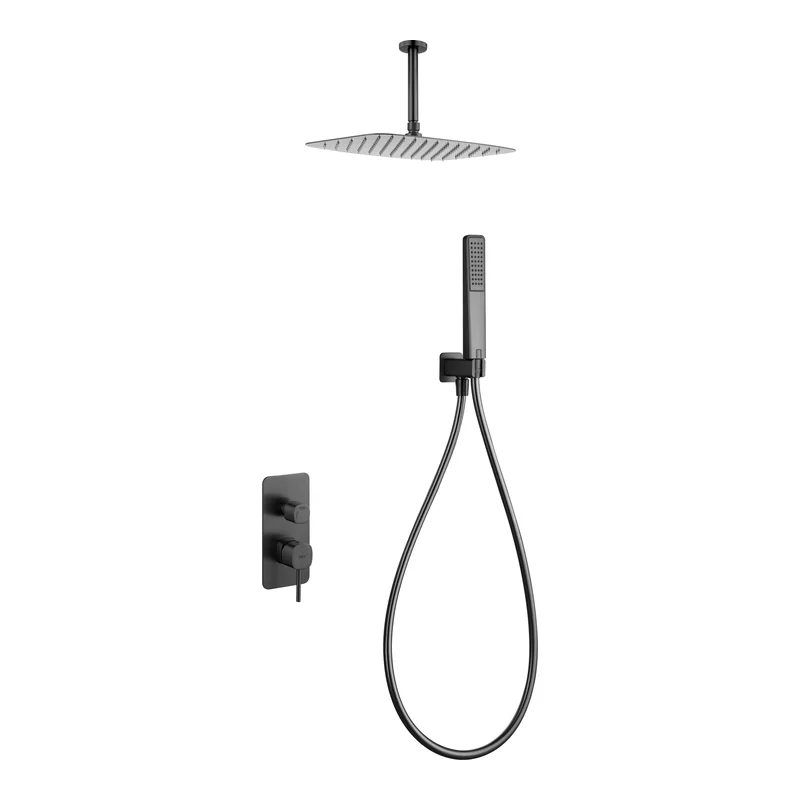 Conjunto ducha monomando empotrado Sassari black gun metal Imex