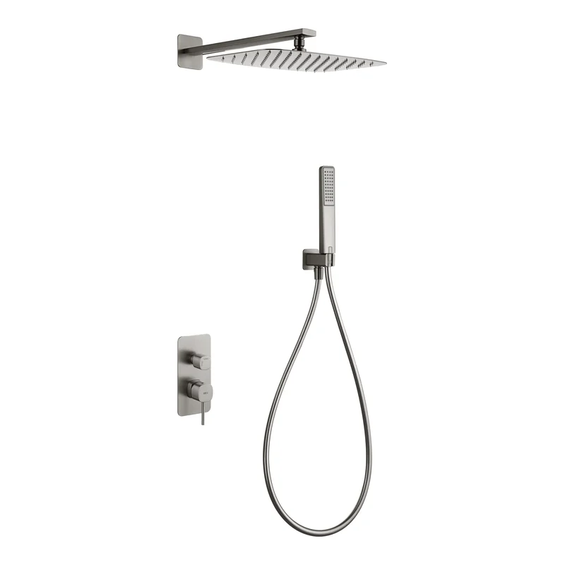 Conjunto Ducha Monomando Empotrado Firenze Níquel Cepillado Imex