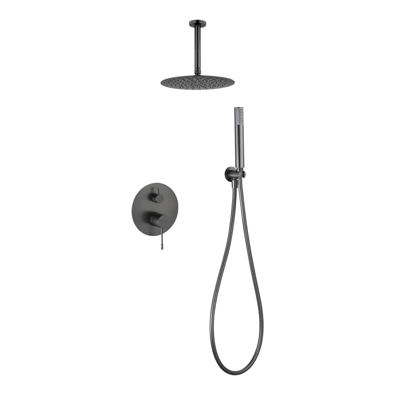 Conjunto ducha monomando empotrado Palau black gun metal Imex