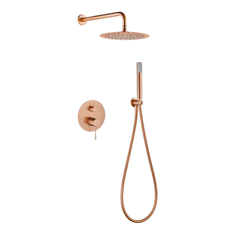 Conjunto Ducha Monomando Empotrado Bless Oro Rosa Cepillado Imex