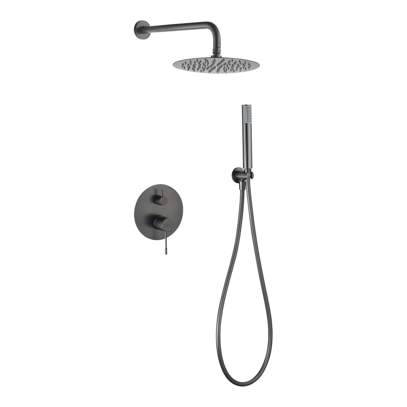 Conjunto ducha monomando empotrado Bless black gun metal Imex