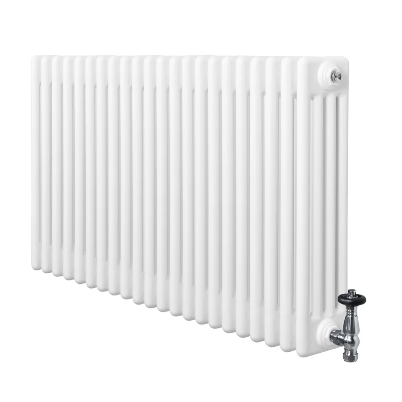 Radiador Tradicional de 4 Columnas y Válvulas – 600 x 1010 mm – Blanco