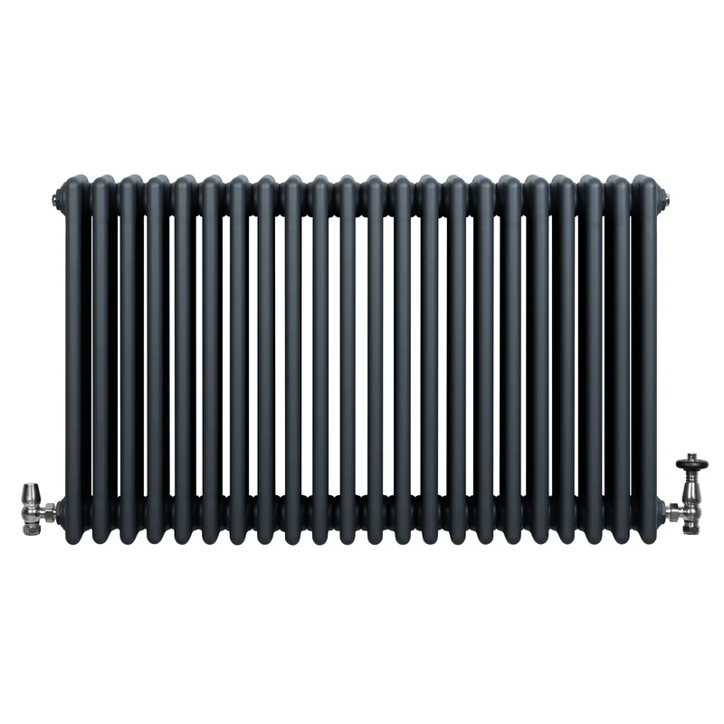 Radiador Tradicional de 4 Columnas y Válvulas – 600 x 1010 mm – Gris Antracita