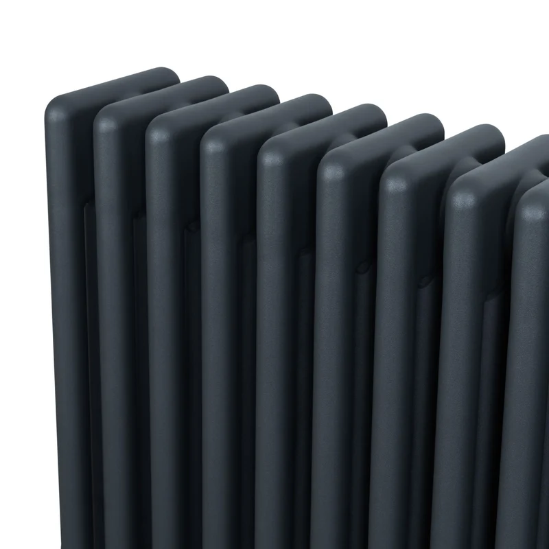 Radiador Tradicional de 4 Columnas y Válvulas – 600 x 1010 mm – Gris Antracita