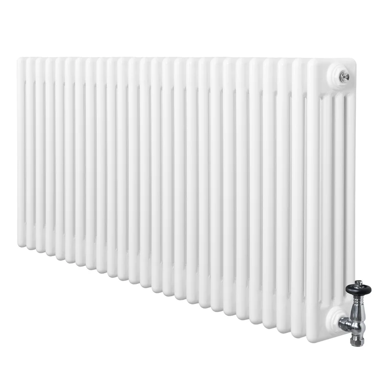 Radiador Tradicional de 4 Columnas y Válvulas – 600 x 1190 mm – Blanco