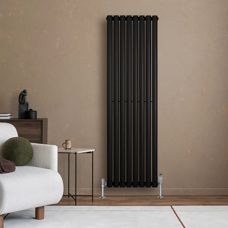 Radiador de Columna Simple Ovalado – 1600 mm x 480 mm – Negro