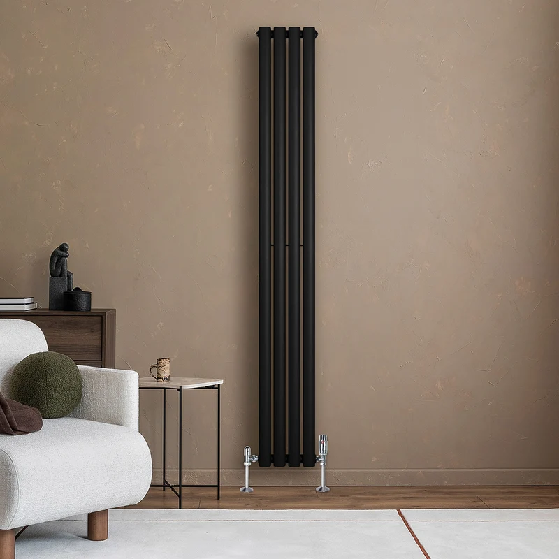 Radiador de Columna Simple Ovalado – 1800 mm x 240 mm – Negro