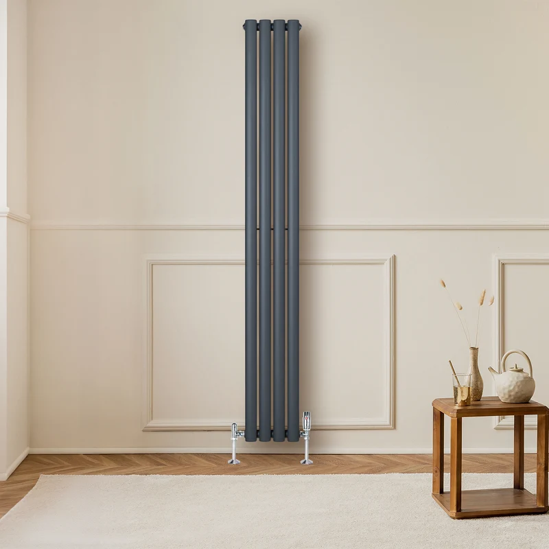 Radiador de Columna Simple Ovalado – 1800 mm x 240 mm – Gris Antracita