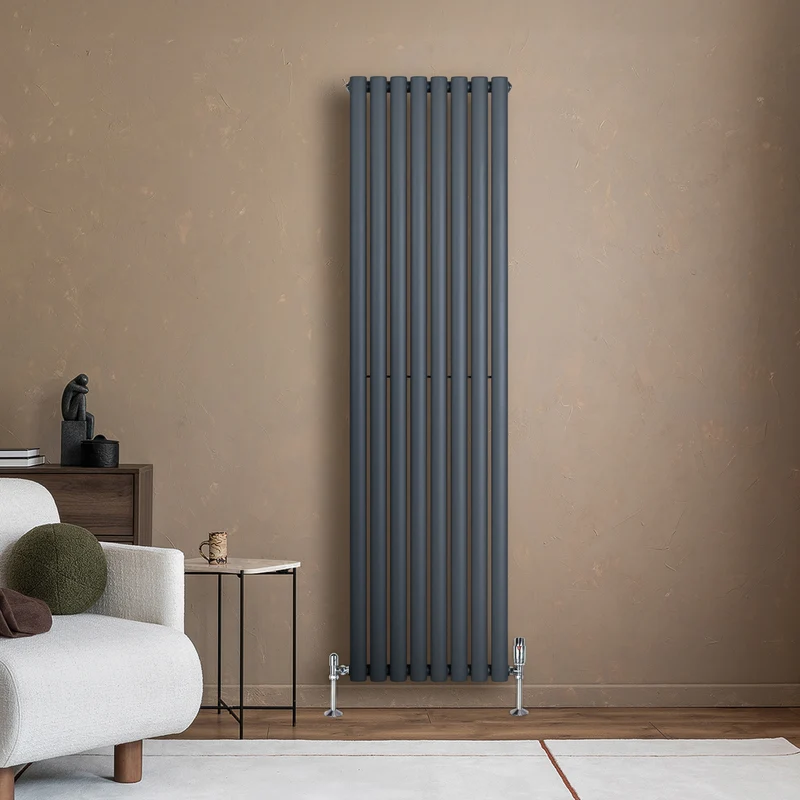 Radiador de Columna Simple Ovalado – 1800 mm x 480 mm – Gris Antracita
