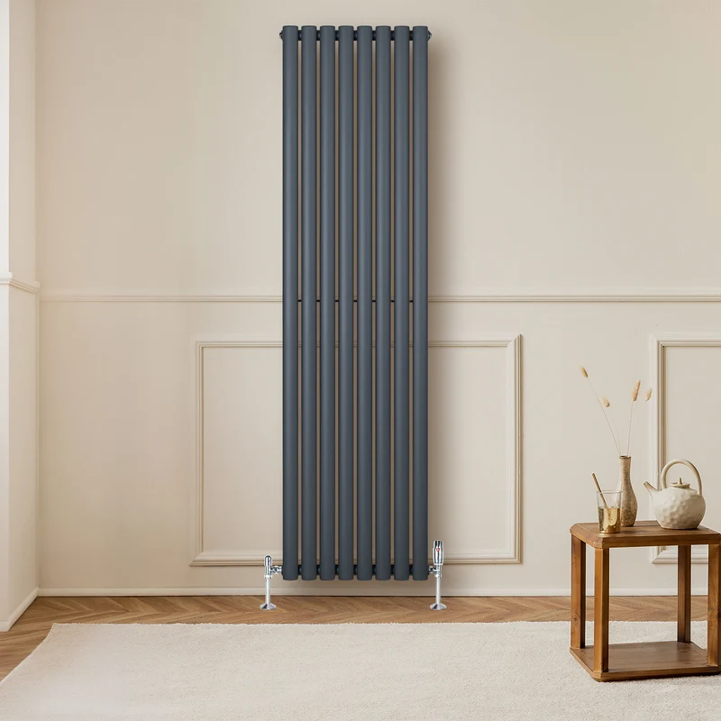 Radiador de Columna Simple Ovalado – 1800 mm x 480 mm – Gris Antracita
