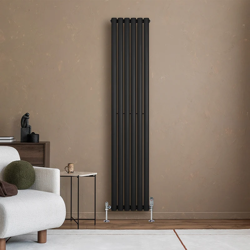 Radiador de Columna Simple Ovalado – 1800 mm x 360 mm – Negro