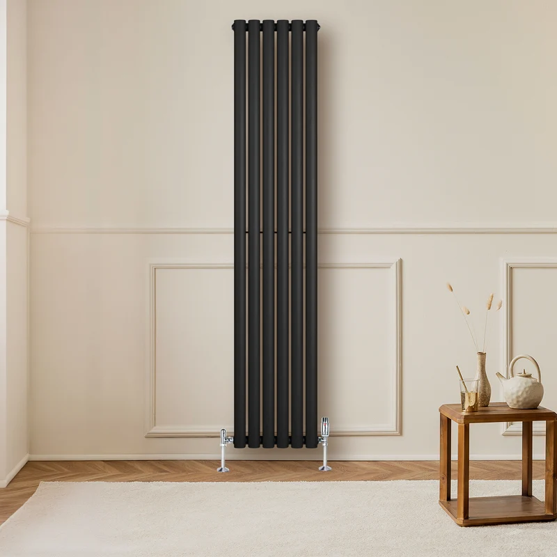 Radiador de Columna Simple Ovalado – 1800 mm x 360 mm – Negro