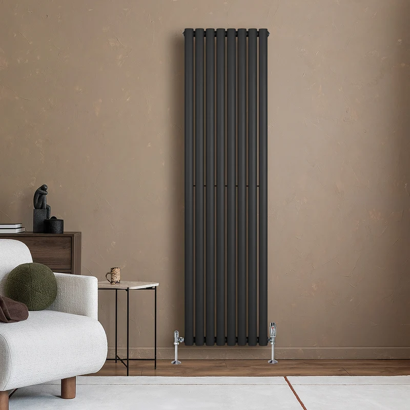 Radiador de Columna Simple Ovalado – 1800 mm x 480 mm – Negro