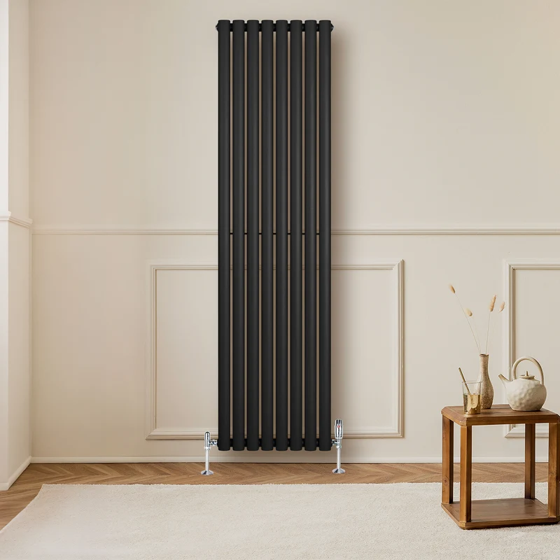 Radiador de Columna Simple Ovalado – 1800 mm x 480 mm – Negro