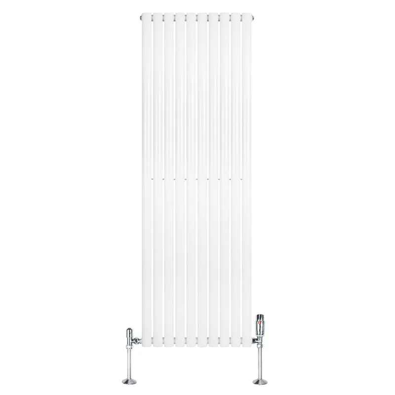 Radiador de Columna Simple Ovalado y Válvulas – 1800 mm x 600 mm – Blanco