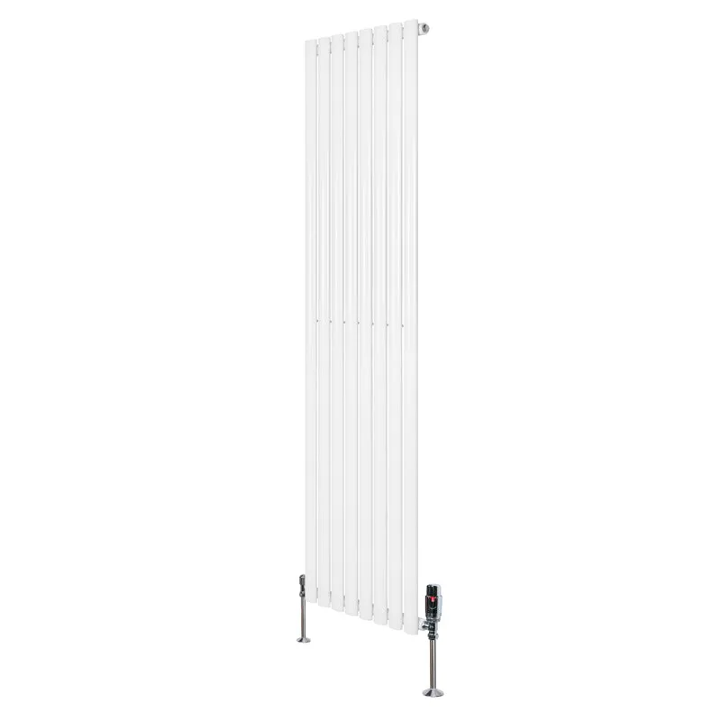 Radiador de Columna Simple Ovalado y Válvulas – 1800 mm x 480 mm – Blanco