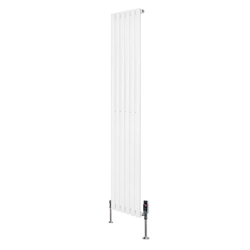 Radiador de Columna Simple Ovalado y Válvulas – 1800 mm x 360 mm – Blanco