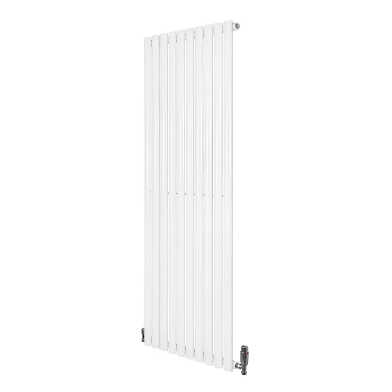 Radiador de Columna Simple Ovalado y Válvulas – 1600 mm x 600 mm – Blanco