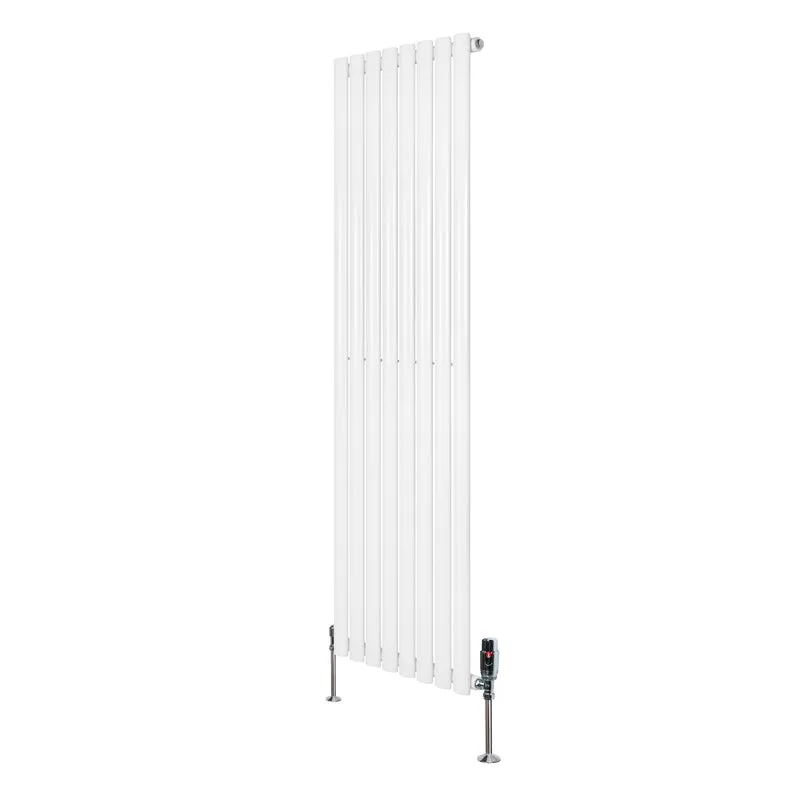 Radiador de Columna Simple Ovalado y Válvulas – 1600 mm x 480 mm – Blanco