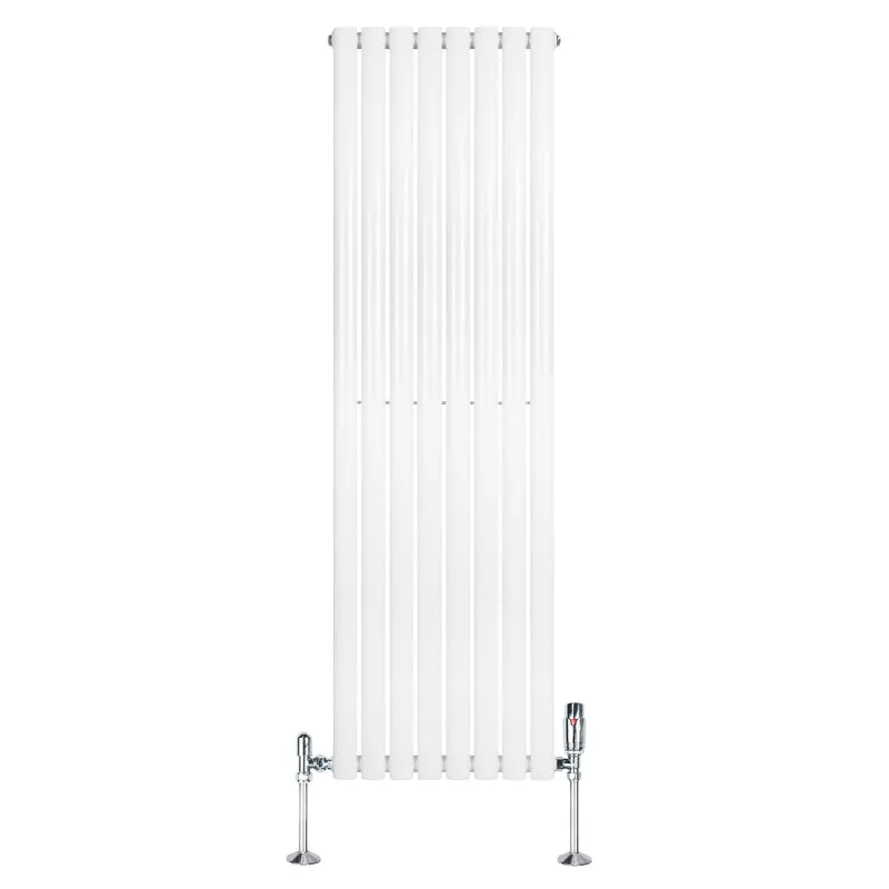 Radiador de Columna Simple Ovalado y Válvulas – 1600 mm x 480 mm – Blanco