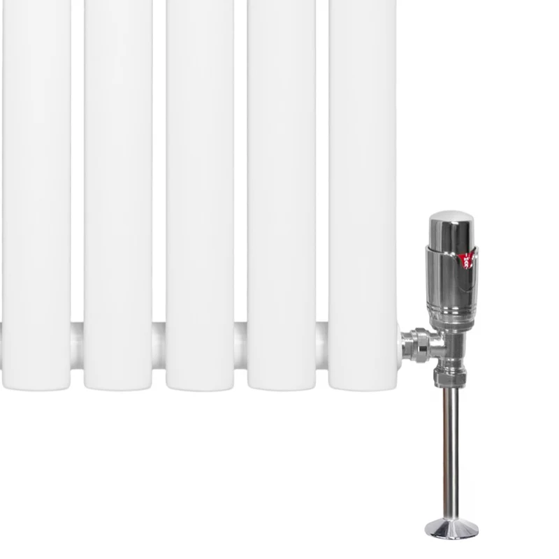Radiador de Columna Simple Ovalado y Válvulas – 1600 mm x 480 mm – Blanco