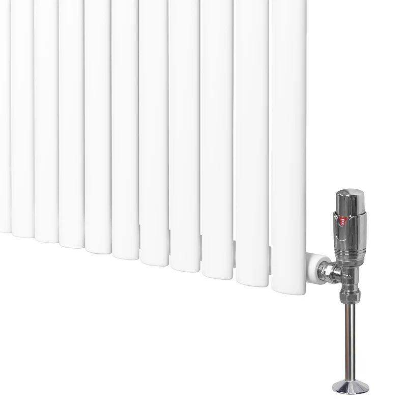 Radiador de Columna Simple Ovalado y Válvulas – 1600 mm x 480 mm – Blanco