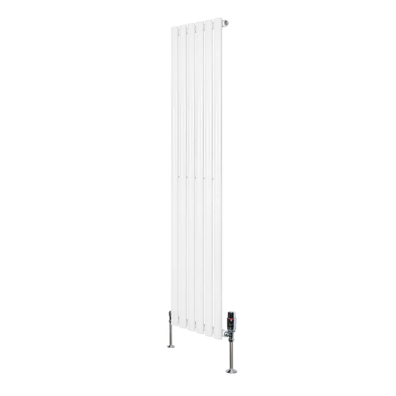 Radiador de Columna Simple Ovalado y Válvulas – 1600 mm x 360 mm – Blanco