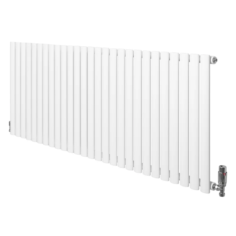 Radiador de Columna Simple Ovalado y Válvulas – 600 mm x 1620 mm – Blanco