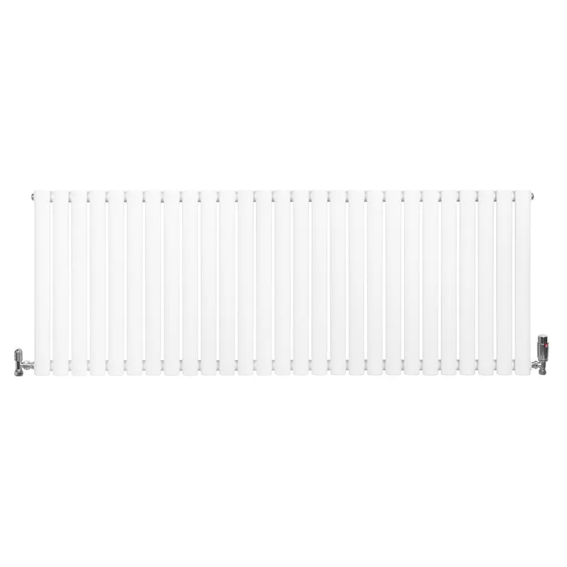 Radiador de Columna Simple Ovalado y Válvulas – 600 mm x 1620 mm – Blanco