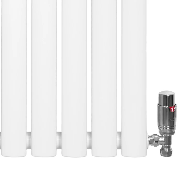 Radiador de Columna Simple Ovalado y Válvulas – 600 mm x 1620 mm – Blanco
