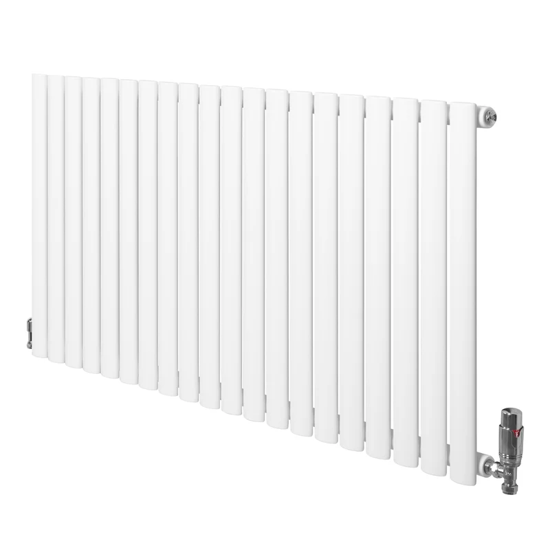 Radiador de Columna Simple Ovalado y Válvulas – 600 mm x 1200 mm – Blanco