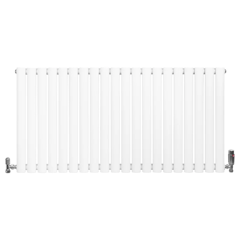 Radiador de Columna Simple Ovalado y Válvulas – 600 mm x 1200 mm – Blanco