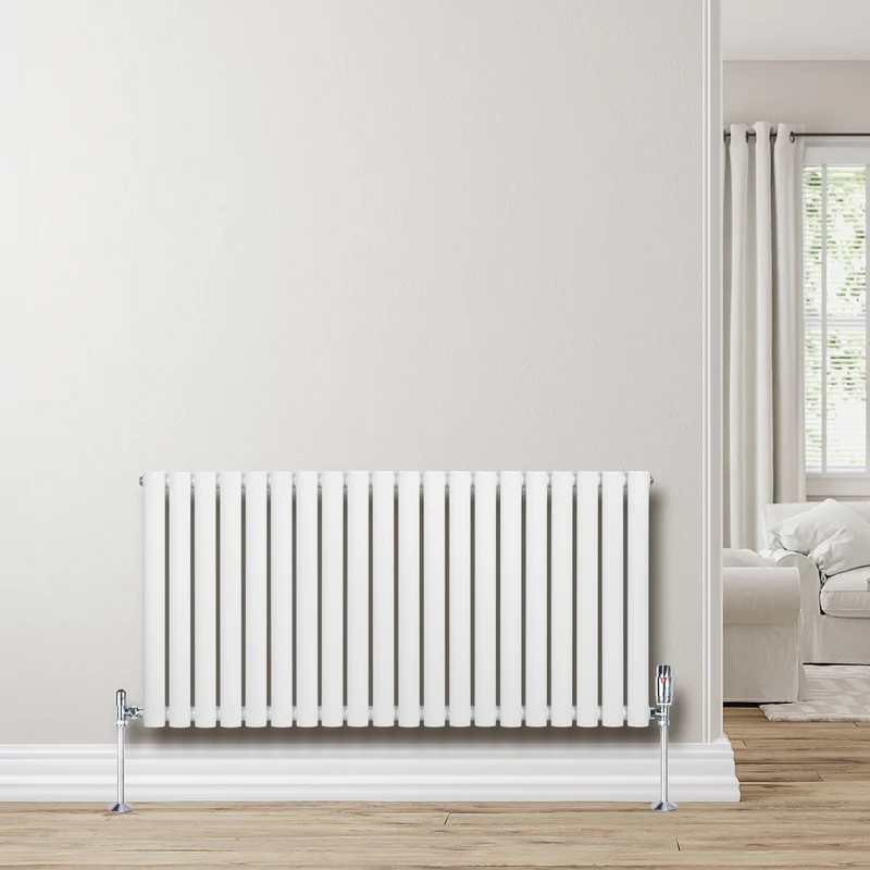 Radiador de Columna Simple Ovalado y Válvulas – 600 mm x 1200 mm – Blanco