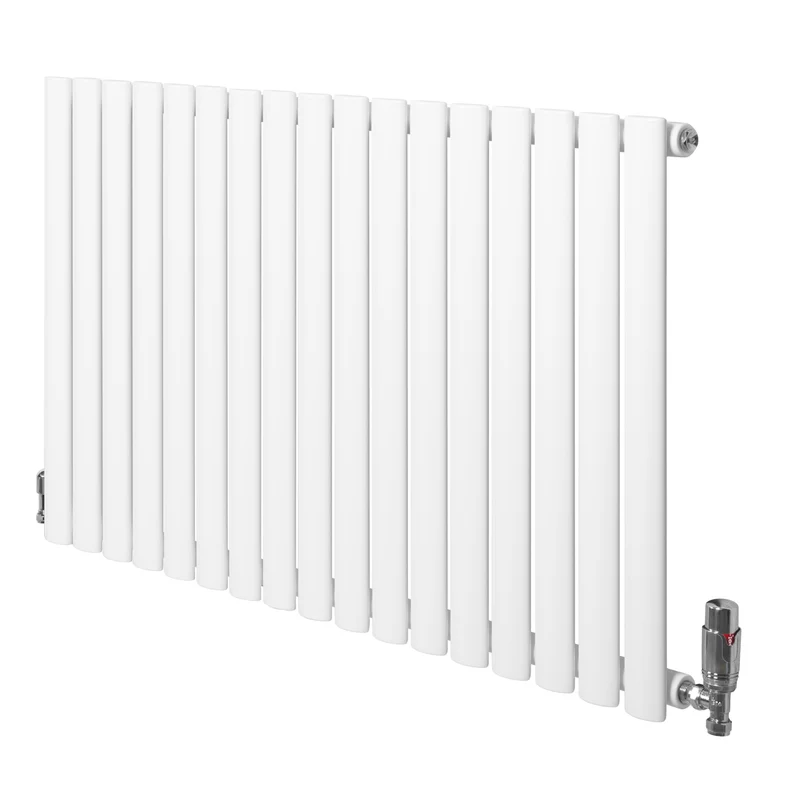 Radiador de Columna Simple Ovalado y Válvulas – 600 mm x 1020 mm – Blanco