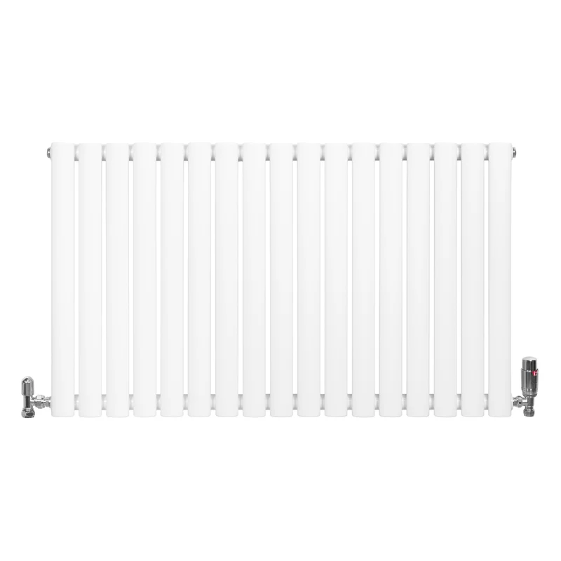 Radiador de Columna Simple Ovalado y Válvulas – 600 mm x 1020 mm – Blanco