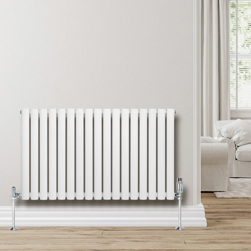 Radiador de Columna Simple Ovalado y Válvulas – 600 mm x 1020 mm – Blanco