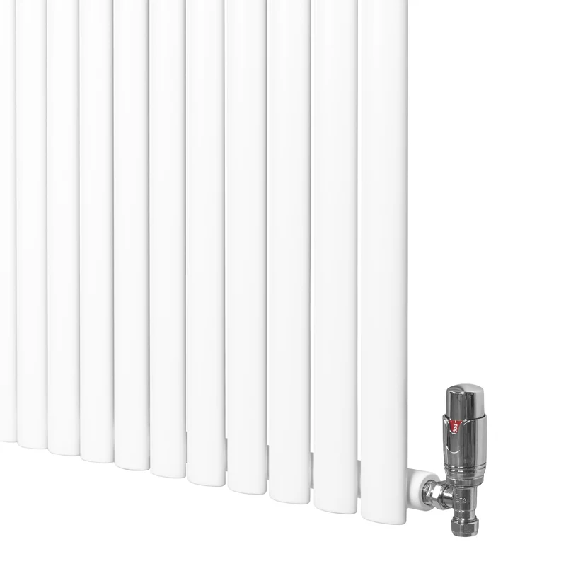 Radiador de Columna Simple Ovalado y Válvulas – 600 mm x 1020 mm – Blanco