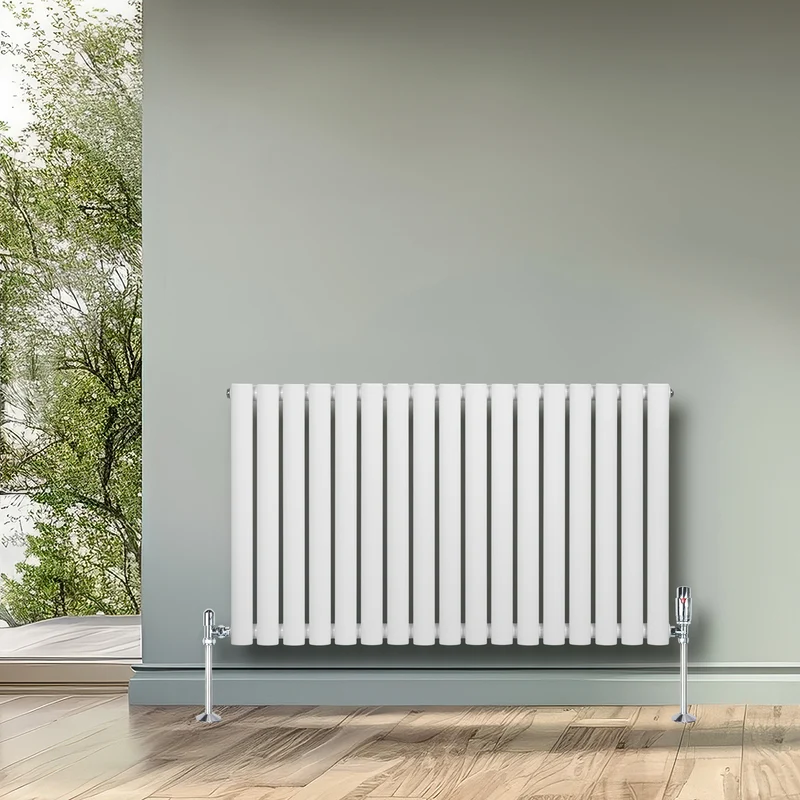 Radiador de Columna Simple Ovalado y Válvulas – 600 mm x 1020 mm – Blanco