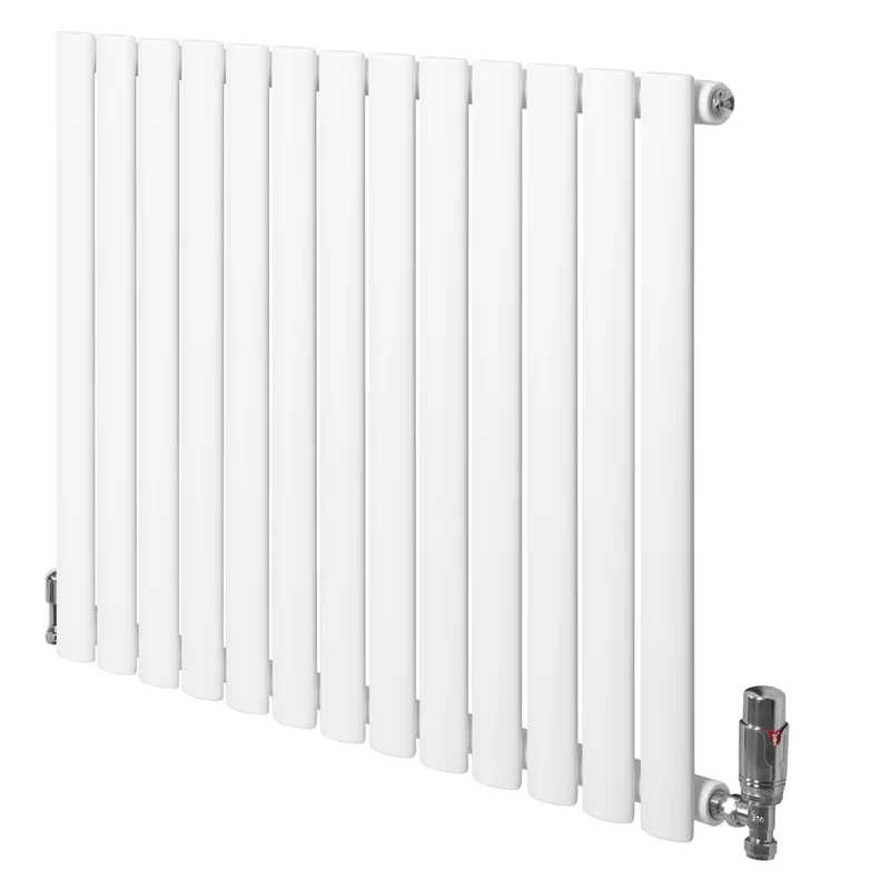 Radiador de Columna Simple Ovalado y Válvulas – 600 mm x 780 mm – Blanco