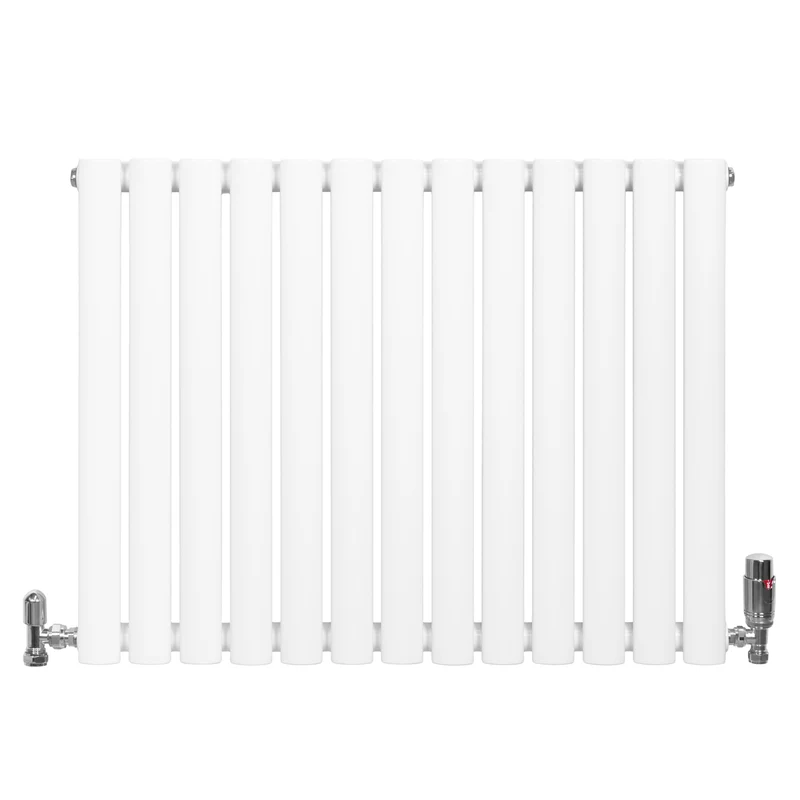 Radiador de Columna Simple Ovalado y Válvulas – 600 mm x 780 mm – Blanco