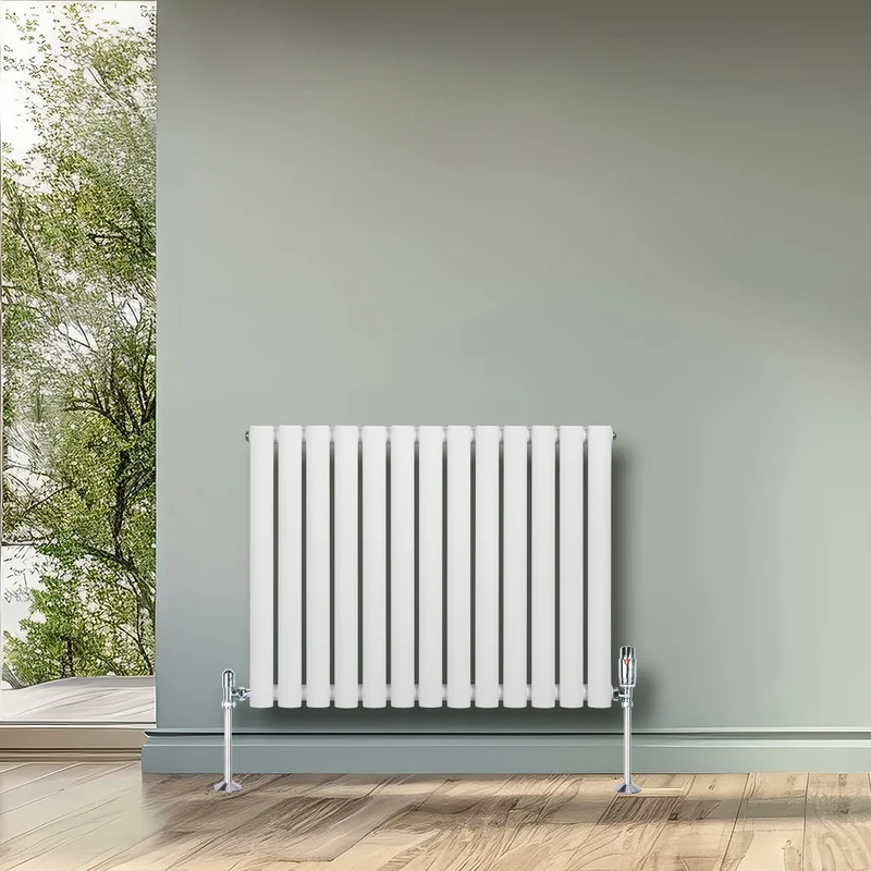 Radiador de Columna Simple Ovalado y Válvulas – 600 mm x 780 mm – Blanco