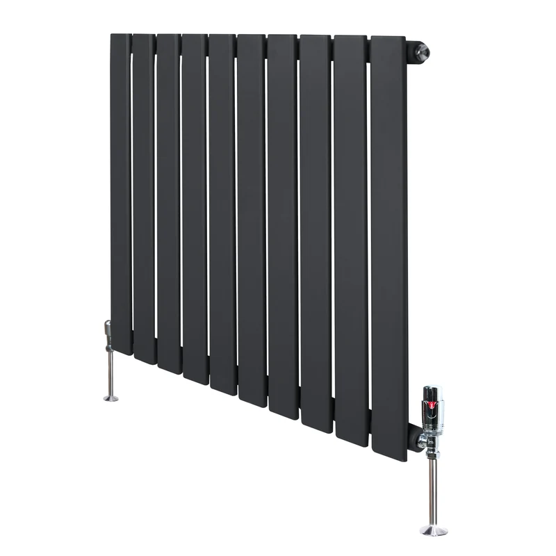 Radiador Plano de Columna Simple con Válvulas – 600 x 700 mm – Gris Antracita
