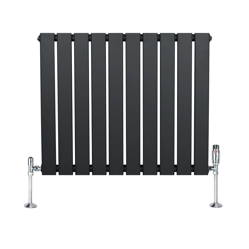 Radiador Plano de Columna Simple con Válvulas – 600 x 700 mm – Gris Antracita
