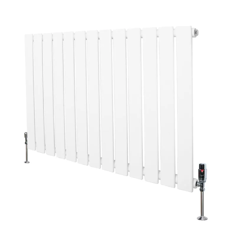 Radiador Plano de Columna Simple con Válvulas – 600 x 910 mm – Blanco