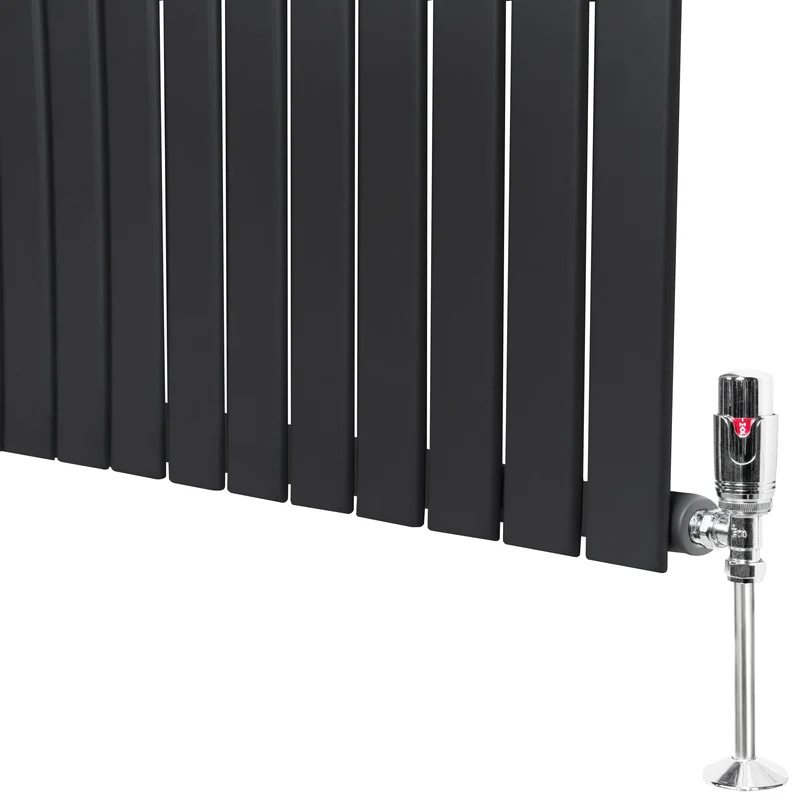 Radiador Plano de Columna Simple con Válvulas – 600 x 910 mm – Gris Antracita
