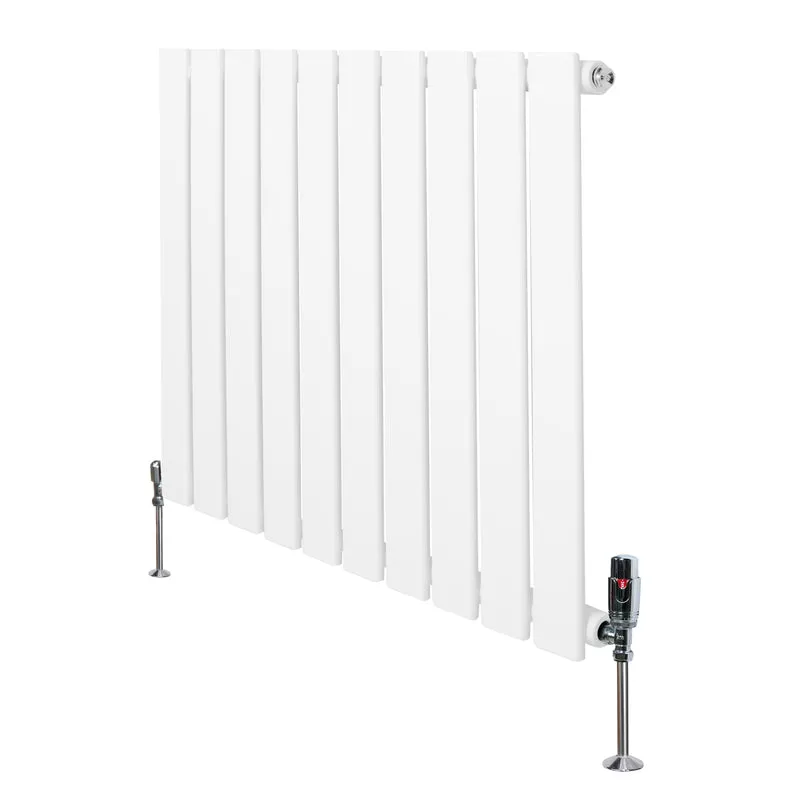 Radiador Plano de Columna Simple con Válvulas – 600 x 700 mm – Blanco