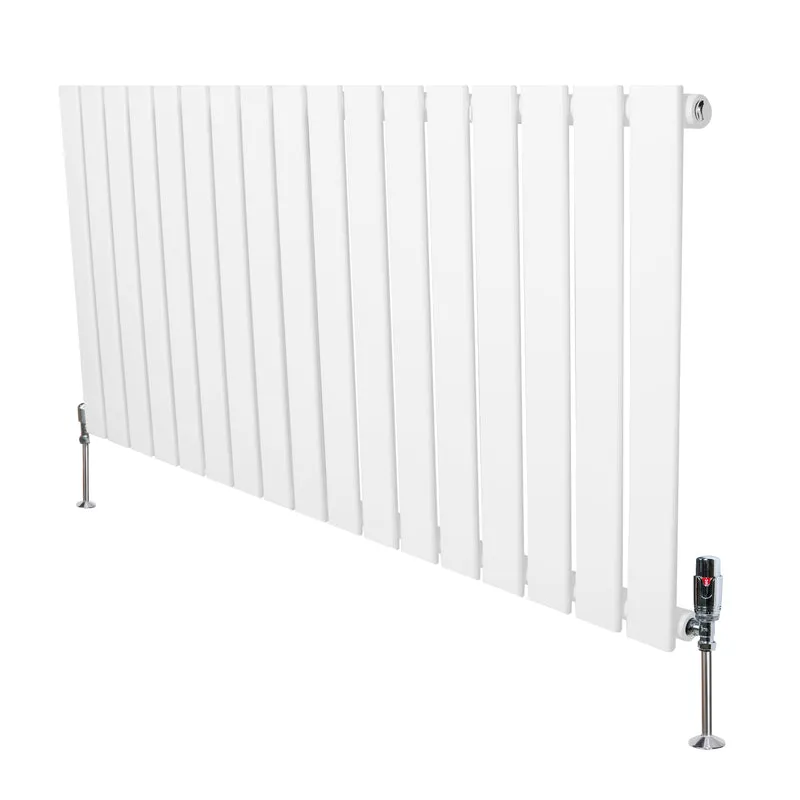 Radiador Plano de Columna Simple con Válvulas – 600 x 1190 mm – Blanco
